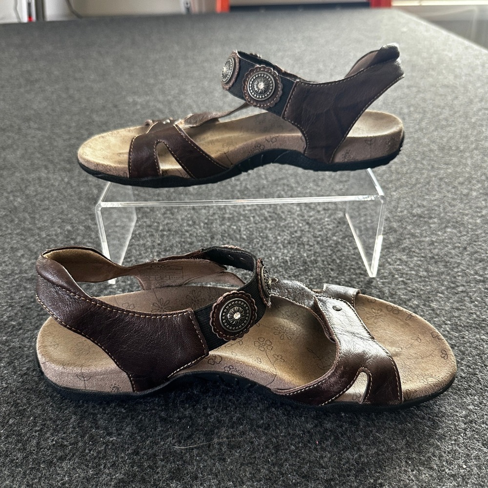 Taos Eden Brown Leather Medallion Strappy Comfort Sandals Womens 8 EDE-12019 - Picture 2 of 7